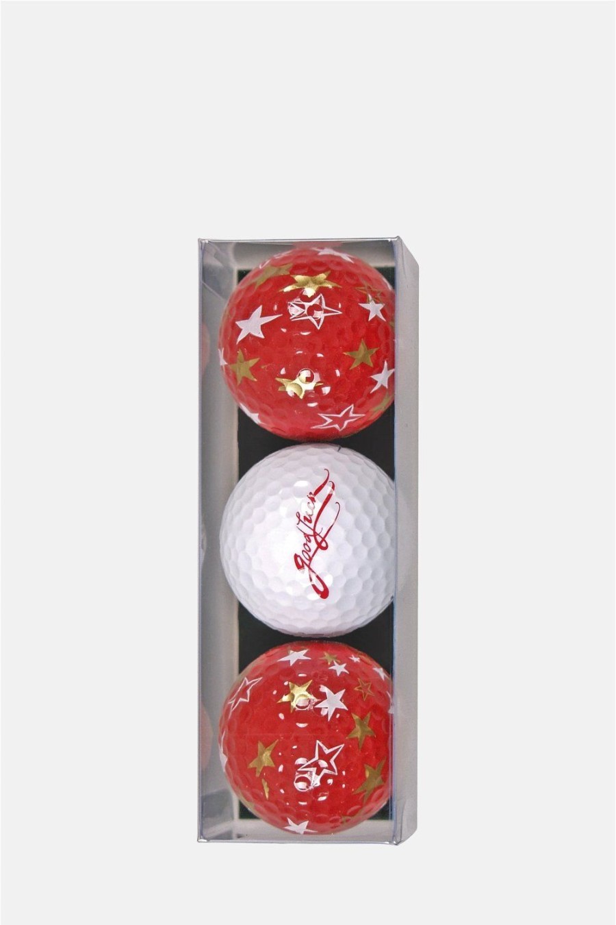 Zubehor SPORTIQUES Geschenkartikel | Sportiques - 3 Golfballe Weihnachtskugel Sterne